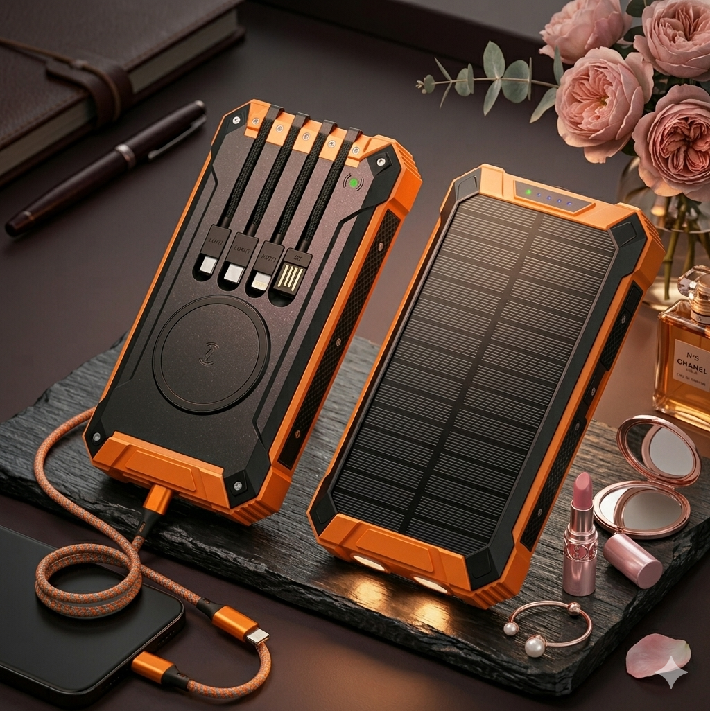 ✨ The "Life-Saver" The Infinite Power Hub™: 20,000mAh Solar Bank with Wireless Charging – Your Stylish Emergency Solution for Power Outages & Travel