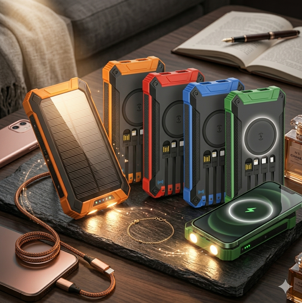 ✨ The "Life-Saver" The Infinite Power Hub™: 20,000mAh Solar Bank with Wireless Charging – Your Stylish Emergency Solution for Power Outages & Travel