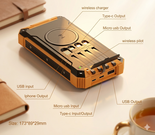 ✨ The "Life-Saver" The Infinite Power Hub™: 20,000mAh Solar Bank with Wireless Charging – Your Stylish Emergency Solution for Power Outages & Travel