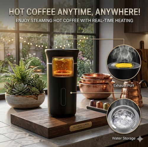 ☕ 3-in-1 Cordless Espresso Perfection |🔋 USB-C Rechargeable & Self-Heating | ✨ Professional Crema on the Go |