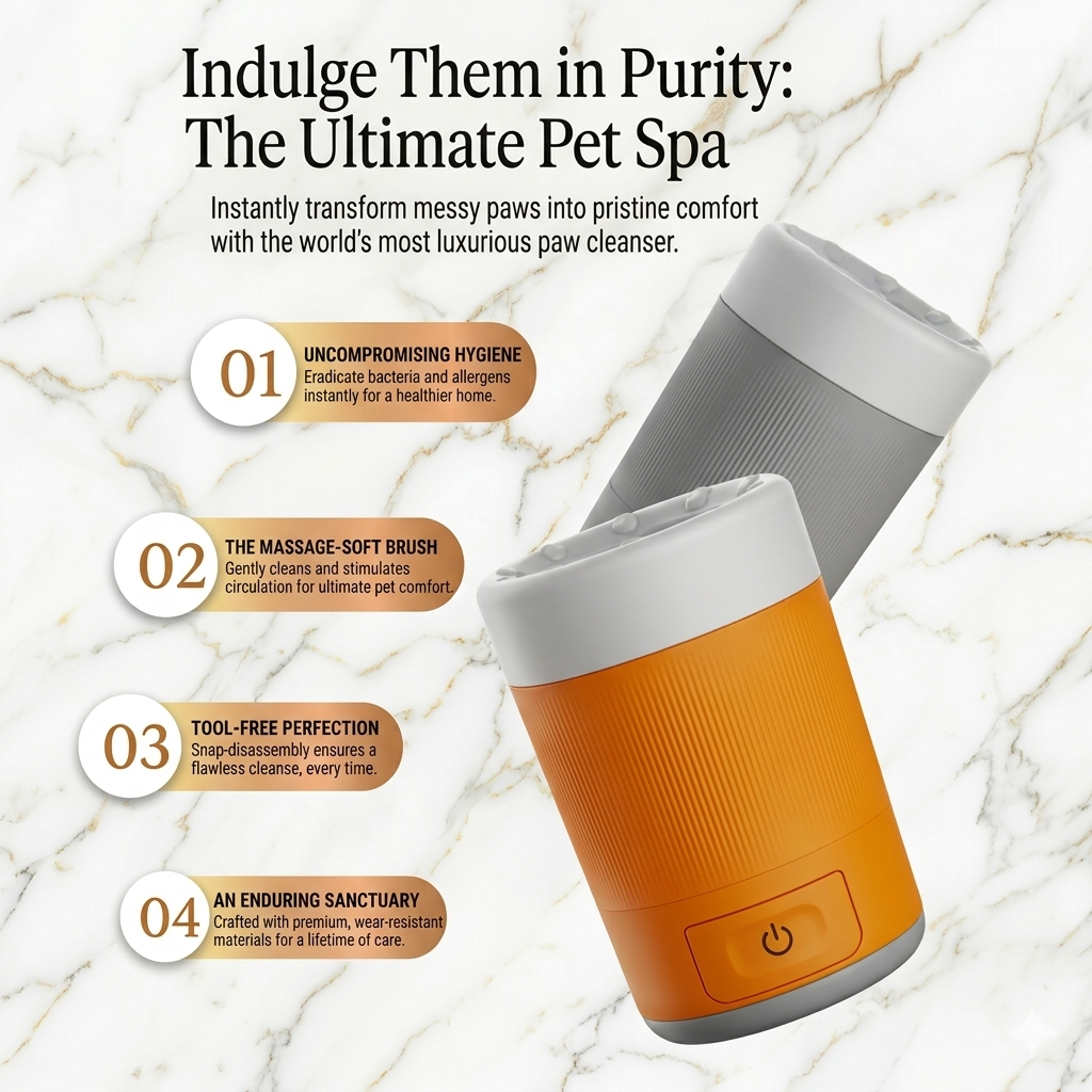 🐾 PawPure™ Antibacterial Deep-Clean Cup: The 360° Pet Foot Spa